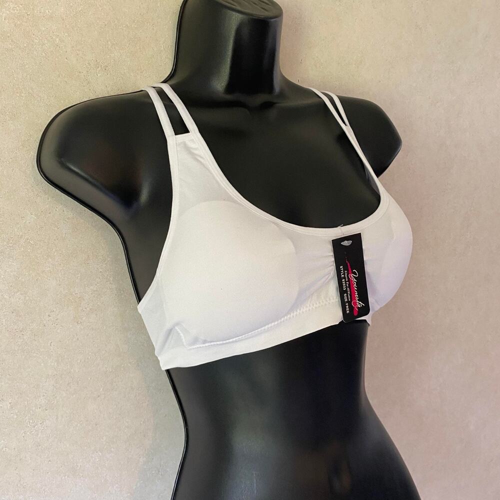 Youmita Bralette‎ Two Strap For Women, Racerback,Free Size, White, New with Tag